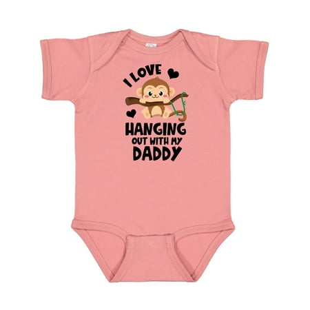 

Inktastic Monkey I Love Hanging out with My Daddy Gift Baby Boy or Baby Girl Bodysuit