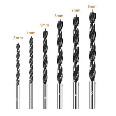 

6pcs Three-point Wood Drill Bit Set 3-8mm For Woodworking Tool Spiral Drill Bits