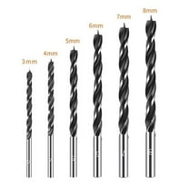 yaaqii 6pcs Three-point Wood Drill Bit Set 3-8mm For Woodworking Tool Spiral Drill Bits