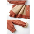 thumbnail image 3 of Herrnalise Jackets For Women Warm And Versatile Spliced Lamb Hair Thickened Plush Denim Jacket Shackets For Women 2024 fall Orange,S, 3 of 4
