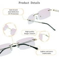 thumbnail image 2 of LifeArt Blue Light Blocking Glasses, Computer Reading Glasses, Anti Blue Rays, Reduce Eyestrain, Stylish for Men and Women(Gold,No Magnification), 2 of 5