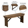 thumbnail image 2 of HERCULES Series 7' x 40'' Antique Rustic Folding Farm Table and Four Bench Set, 2 of 9
