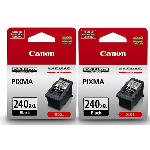 Genuine Canon PG-240 XXL Extra High Capacity Black Cartridge (5204B001) (Pack of 2)