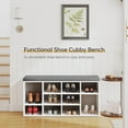 thumbnail image 4 of PINDEE Shoe Bench Storage with Cushion 10 Adjustable Compartments Entryway Organizer for Shoes Living Room Hallway Bedroom.White and Grey, 4 of 15