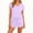 Purple, variant on Avrnliq Womens Gray Comfortable Two-Piece Romper Set, V-Neck Short Sleeve with Drawstring Waist, Soft Stretch Fabric & Front Pocket (S-XXL),Size L