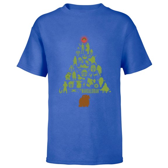 Star Wars The Mandalorian Holiday Christmas Tree Standard - Short Sleeve T-Shirt for Kids – Customized-Royal