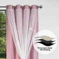 thumbnail image 3 of Layered solid room dark blackout and transparent ring top curtains, 3 of 5
