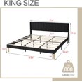 thumbnail image 3 of AGARTT Upholstered Platform King Size Bed Frame with Headboard Wooden Slats Support,Black Linen, 3 of 6