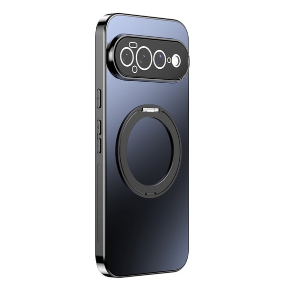 for Google Pixel 11 Frosted Case with 360° Spin Magnetic Ring Holder Kickstand, Compatible with MagSafe, Non-Slip Slim Protection for Google Pixel 11 Phone Case, Black