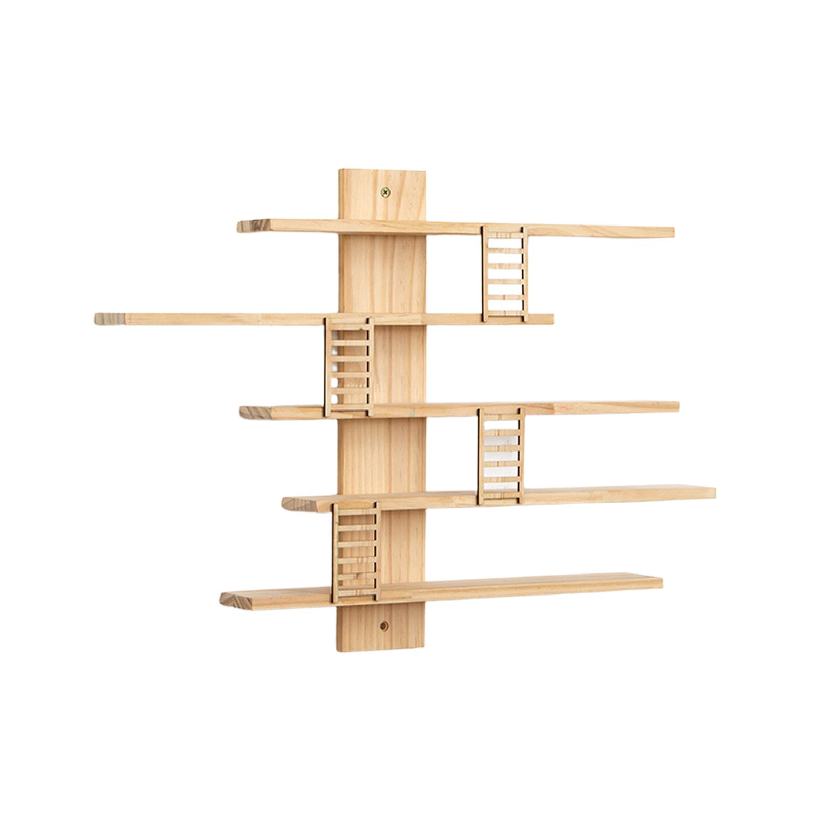 Kumdkd Solid Wood Wall Mounted Shelf 16x16in, Floating Display Shelf for Figurines, Plants, Books - Natural Wood Storage Shelf with 2 Open Compartments, Yellow