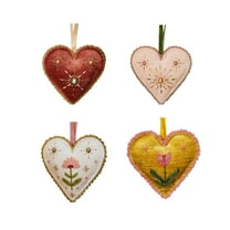 Valentines's Day Heart Felt Ornaments,Felt Hanging Ornament 3.14 Inch Heart Shaped 3D Hanging Decors for Valentine's Day Wedding Party Decorations