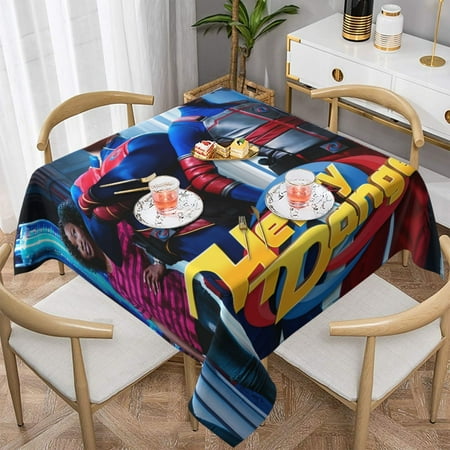 

Henry Danger Rectangle Tablecloth Textured Waterproof & Stain Resistant Table Cloth Wrinkle Free Decorative Fabric Farmhouse Table Cover For Dining/Party/Buffet/Wedding 54x54， 60x60 Inch