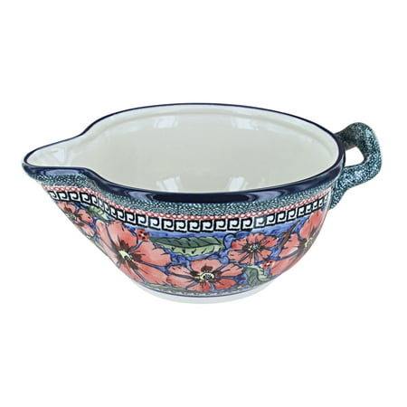 

Blue Rose Polish Pottery Jungle Flower Batter Bowl