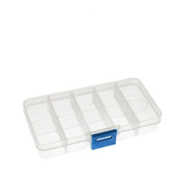 10-Compartment Clear Plastic Small Jewelry Organizer