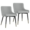 thumbnail image 3 of Modern Faux Leather and Metal Dining Chair Set of 2 Grey and Black, 3 of 5