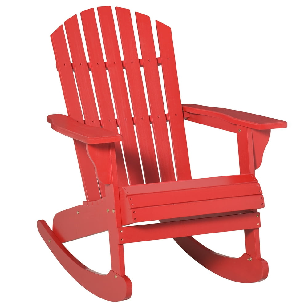 Outsunny Wooden Adirondack Rocking Chair with Slatted Wooden Design