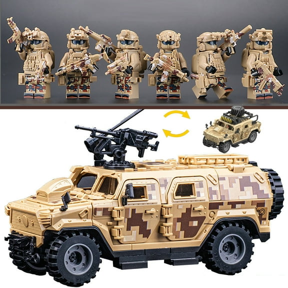 Marine Special Forces 6 Custom Figures Minifigures   Accessories   Tactical Truck Set