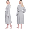 thumbnail image 5 of PAVILIA Robes For Women, Fleece Soft Fluffy Bathrobe, Plush Cozy Long Spa Robe, Satin Trim (L/XL, Light Grey), 5 of 10