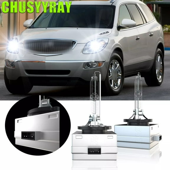 For Buick Enclave 2008-2012 High Low Beam Front HID Xenon Headlight Bulbs 6000K White 2Pcs
