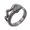 Black, variant on Cuff Finger Black Ring Snake Adjustable Statement Polished Textured Antique P465
