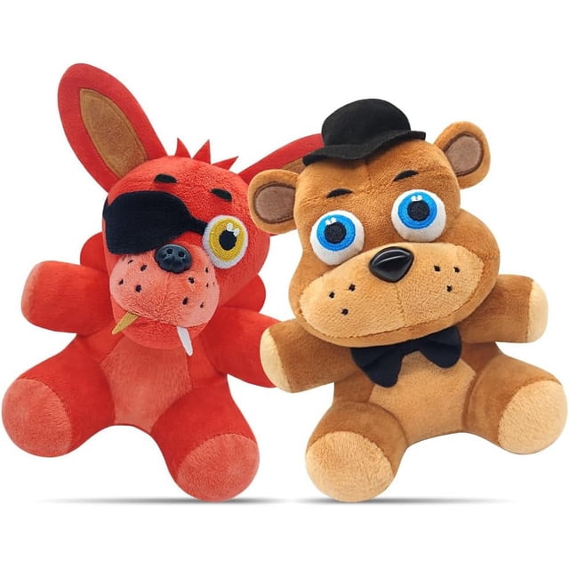 Peluches de cinco noches, animales de peluche, 2 piezas, lindos juguetes de peluche suaves, almohadas para abrazar, figuras de juego, muñecas, decoración de cumpleaños de Halloween para niños pequeños