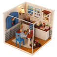 thumbnail image 4 of 1/24 Casa de Miniatura DIY Habitación con Muebles para CUTICAT Kit de casa de muñecas de bricolaje, 4 of 8