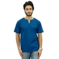 thumbnail image 1 of Atasi Men's Casual Short Kurta Indian Tunic V-Neck Cotton Top-Medium, 1 of 1