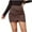 Brown, variant on Mrat A-Frame Skirt Women's Solid Color Wrap Hip Stretch Half Skirt Zip Short Skirt Pleated Skirts S-83 Brown XL