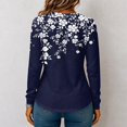 thumbnail image 7 of Women Waffle Knit Long Sleeve Henley Top Gradient Color Half Button V Neck Shirt Loose Fit Casual Tunic Blouse S, 7 of 7