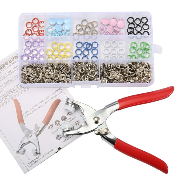 110 Sets Snap Fasteners Kit Metal Snap Buttons Press Studs nap