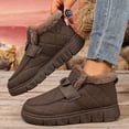 thumbnail image 2 of Womens Snow Boots Slip on Furry Lined Winter Loafers Quilted Waterproof Leather Platform Ankle Booties Coffee 8.5, 2 of 7