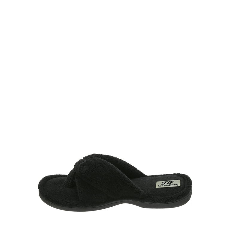 DF by Dearfoams Women s Double Strap Terry Thong slippers