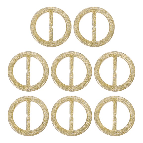 Uxcell 2 Scarf Ring Clip Resin Round T-Shirt Clip Fashion Ring Scarves Clasp Buckle Tie Circle Clip Glitters Gold Tone