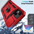 thumbnail image 4 of for iPhone 13 Mini Case with Slide Camera Cover HD Screen Protector Heavy Duty Military Grade Shockproof Magnetic Ring Holder Kickstand Phone Case for iPhone 13 Mini,Red, 4 of 12