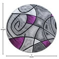 thumbnail image 4 of Flash Furniture Jubilee Round Contemporary Black, Grey, Purple Area Rug, 5' x 5', 4 of 7