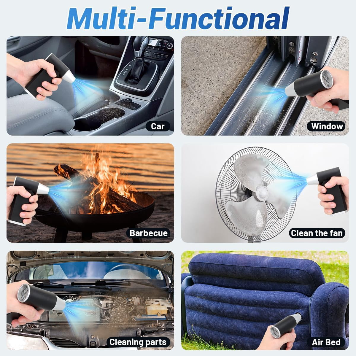 Cordless 3-Gear Electric Air Duster,180000RPM Compressed Mini Rechargeable Air Blower for Computer, Keyboard, House, Outdoor and Car, Gifts for Men