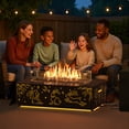 thumbnail image 3 of RADIATA 42” Rectangle Fire Pit Table, Dual Fuel Propane & Natural Gas Outdoor Firepit with Tank Table & LED Lights, 50000 BTU, Dark Gray, 3 of 13