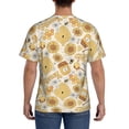 thumbnail image 3 of Bixox Men's Honey Honeycomb Printed Short Sleeve Skinny Athletic T-Shirt, 3 of 6