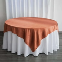 Efavormart 5pcs 72" SATIN Square Tablecloth Overlay For Wedding Catering Party Table Decorations Terracotta Square Tablecloth Cover