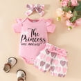 thumbnail image 5 of RTKFRFLM Valentine's Day Newborn Baby Girl Clothes Outfits Infant Romper Ruffle Short Sleeve Floral Pants Cute Toddler Baby Girl Clothes Set 3PC, 5 of 9