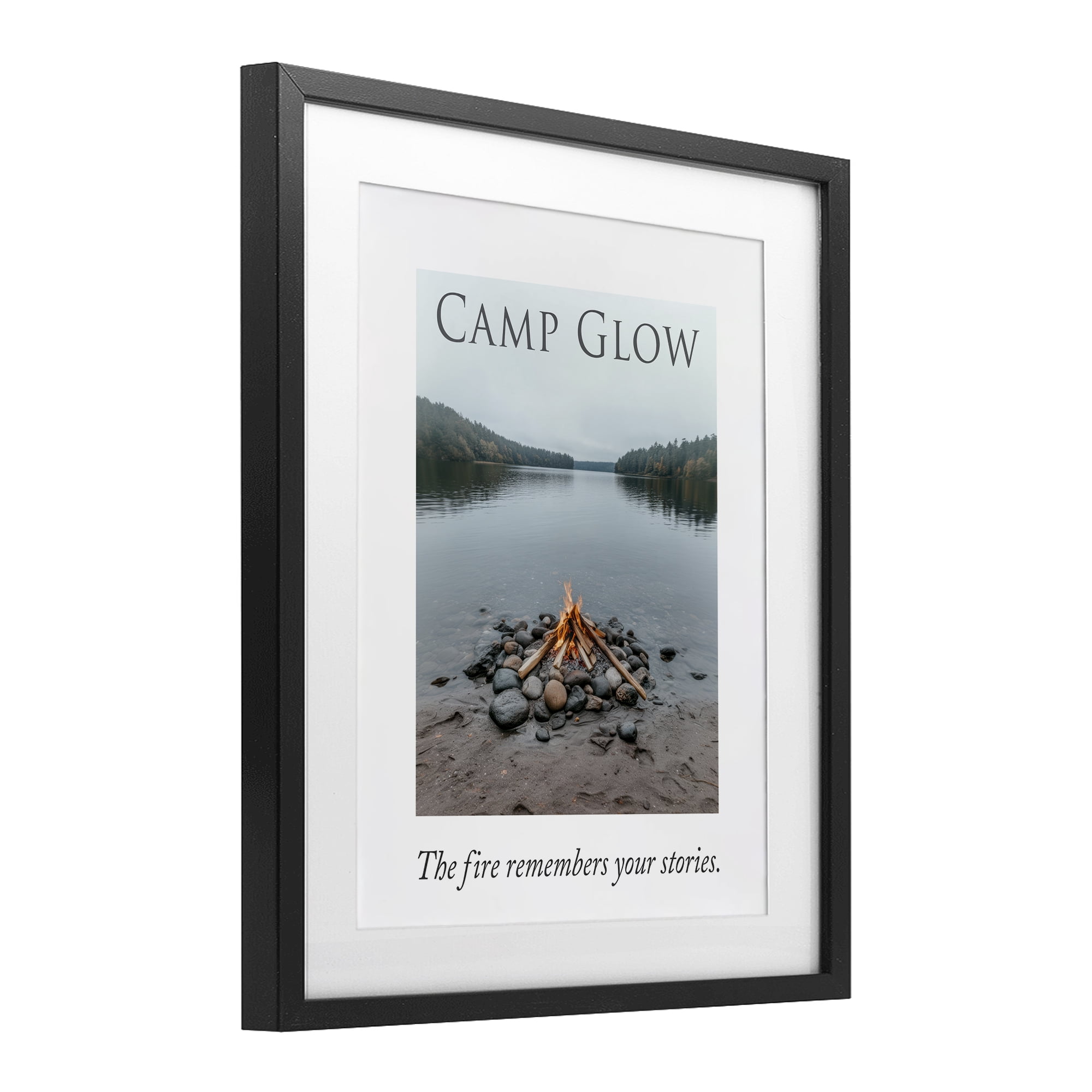 Stupell Industries Fire Remembers Your Stories Black Framed Print Under Glass, design by A Barefoot Stylist