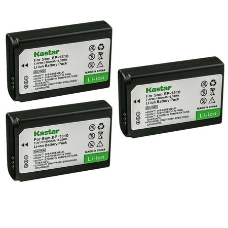 Kastar Battery 3-Pack Replacement for Samsung BP1310 BP-1310 BP-1310EP ED-BP1310 EDBP1310 Battery Samsung BC1310 BC-1310 Charger Samsung NX5 NX10 NX11 NX20 NX100 Cameras