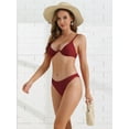 thumbnail image 4 of DARING DIVA Women's Halter Underwire Bikini Sets Spaghetti Straps X-Small Wine Red, 4 of 6