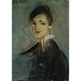 thumbnail image 2 of Helene Schjerfbeck 14x18 Gold Ornate Wood Frame and Double Matted Museum Art Print Titled - Singer in Black (1916 - 1917), 2 of 4