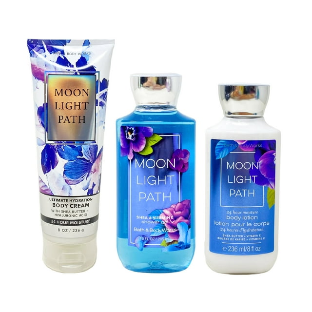 Bath and Body Works Moonlight Path Gift Set - Body Cream - Shower Gel - Body Lotion - Full Size ...