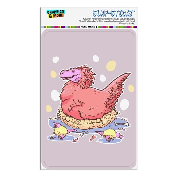 Feathered Tyrannosaurus Rex Dinosaur Nesting With Babies Home Business Office Sign