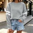 thumbnail image 2 of Staron Fall Winter Sweaters for Women Cozy Oversized Knit Pullover Round Neck Long Sleeve Loose Comfy Casual Basic Fashion Tops Gray S, 2 of 7