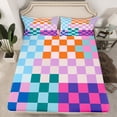 thumbnail image 2 of Erosebridal Geometric Buffalo Bed Sheets Set Full Size,Plaid Checkered Bedding Full Size,Grid Decor,Breathable,4pcs, 2 of 7
