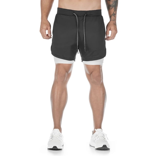 Toystoory Pantalones cortos de entrenamiento para hombre, pantalones cortos para correr, entrenamiento deportivo, culturismo, Fitness, pantalones Uniforme atlético Negro M