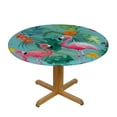 thumbnail image 3 of JEUXUS  Pink Flamingo Round Tablecloth Circular Table Cover in Washable Polyester Great for Buffet Table Parties Holiday Dinner, 3 of 7